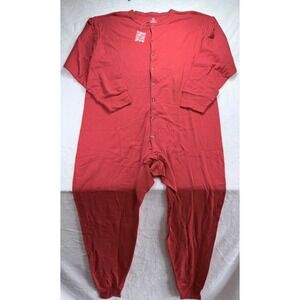 Real Work Wear Men's 2XL Red 100% Cotton Thermal Union Suit One-Piece New